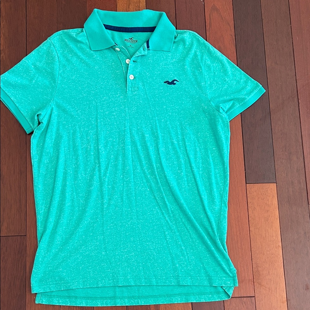 Hollister Men's Teal Polo Shirt